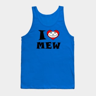 I Heart Cat -White Cat 2 Eye Colors Tank Top